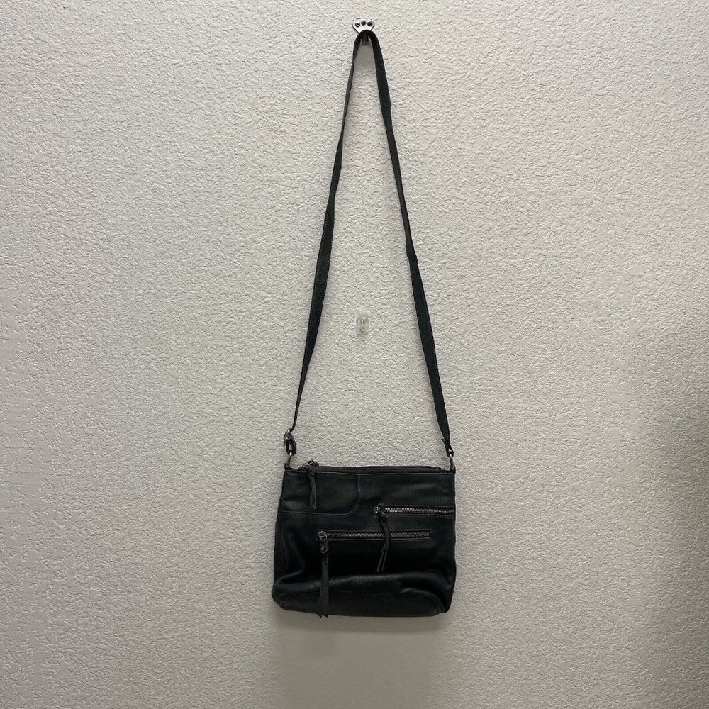 Great American Leatherworks Crossbody Purse Shoulder Bag Leather Dark Gray Green